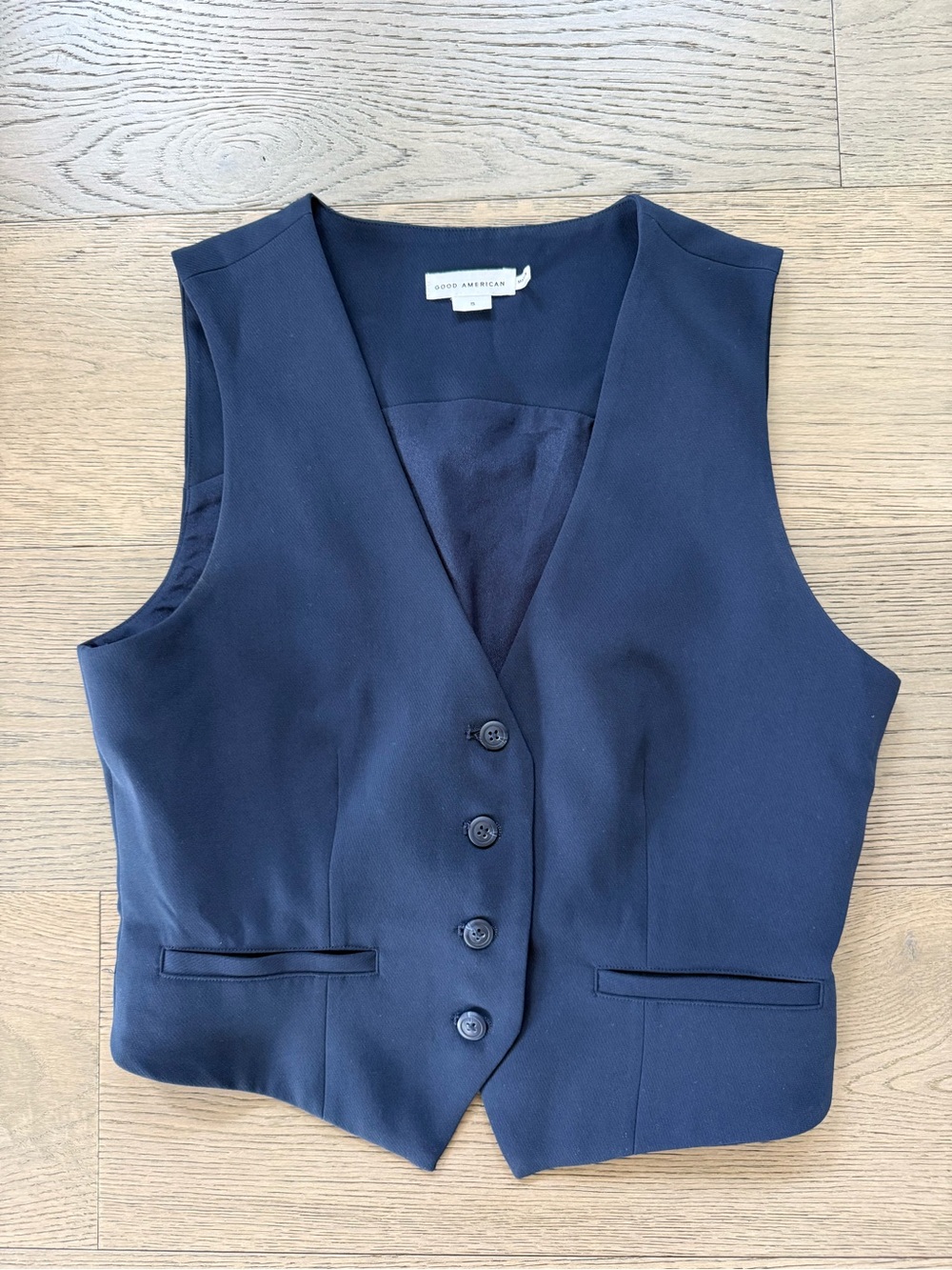 Good American Navy Blue Waistcoat Tailored Vest Size Small Women’s Career Office
